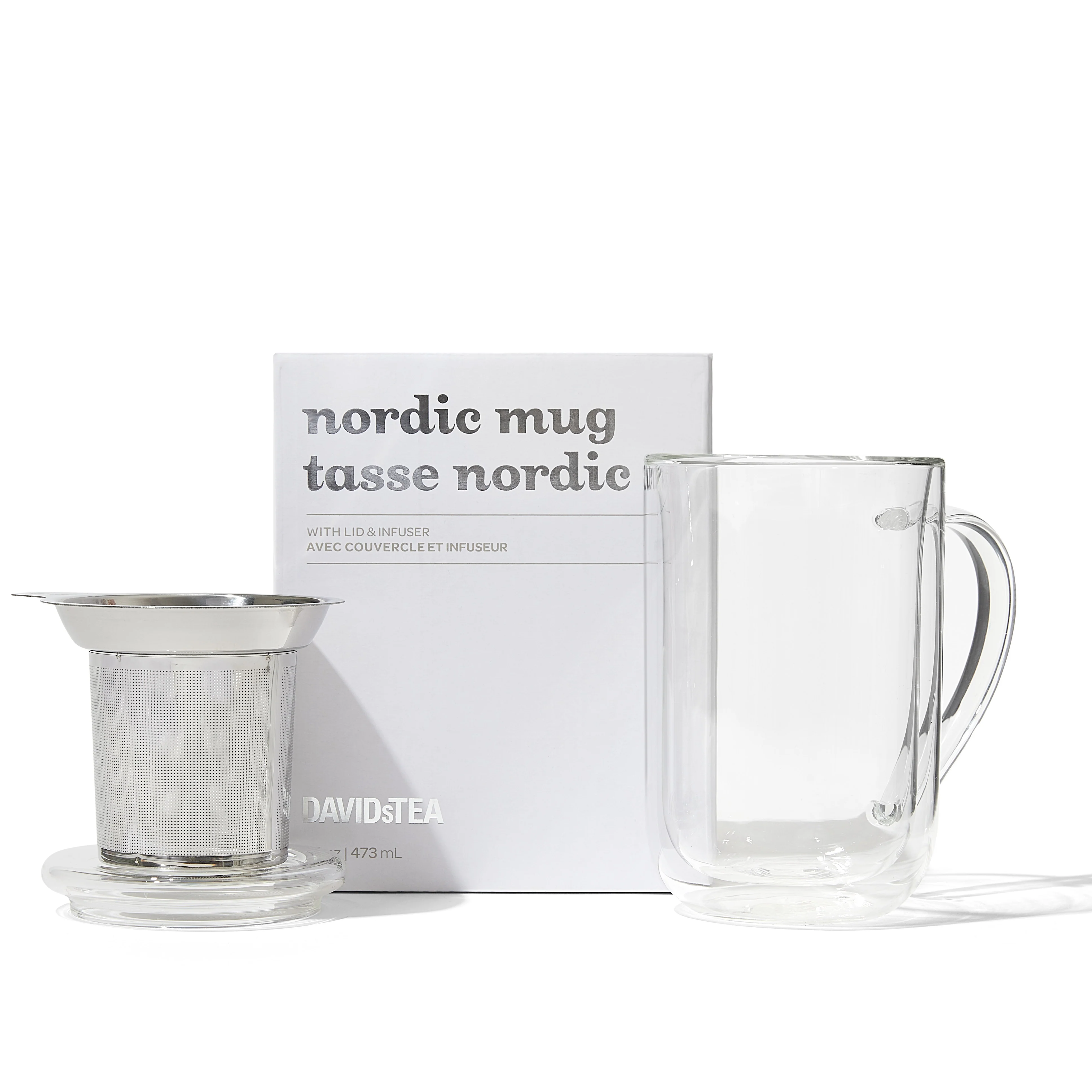 Double Walled Glass Nordic Mug with Infuser