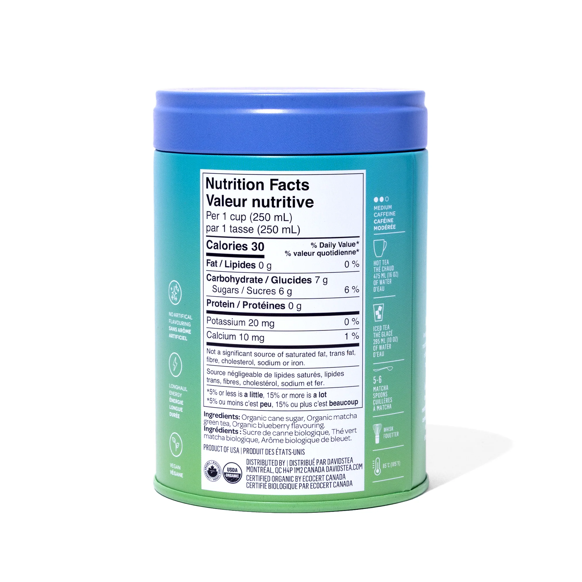 Organic Blueberry Matcha Tea Tin - Image 3