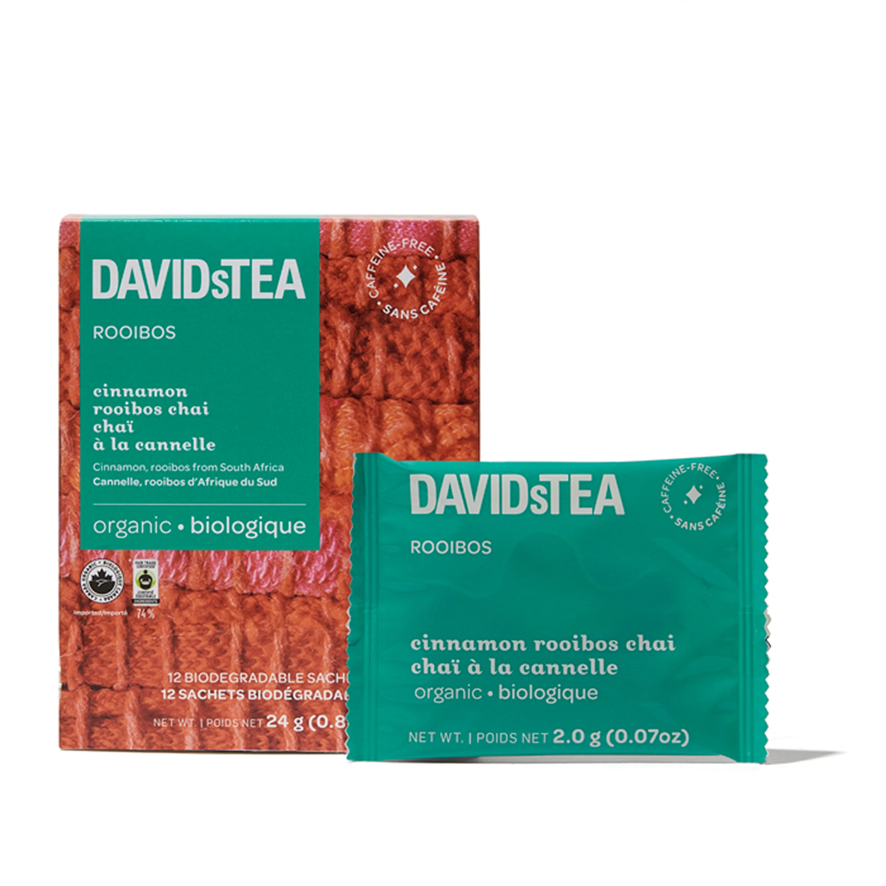 Organic Cinnamon Rooibos Chai Tea Pack of 12 Sachets