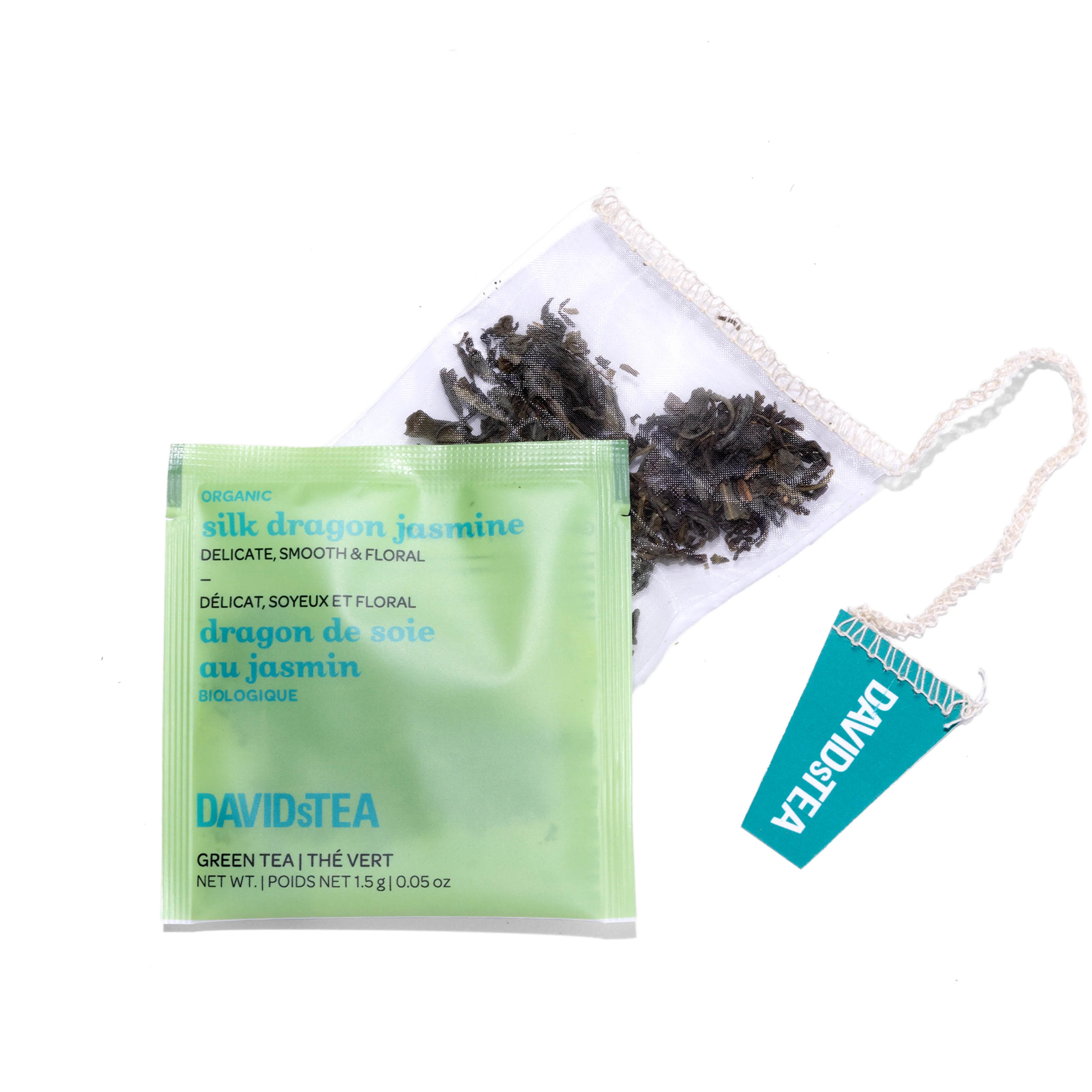 Organic Silk Dragon Jasmine Tea Pack of 25 Sachets - Image 2