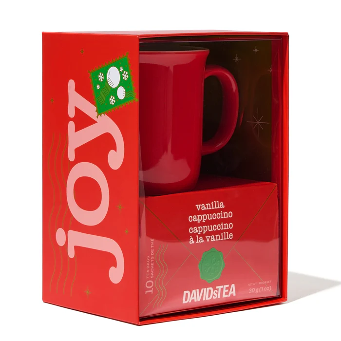 Joy Rustic Mug & Vanilla Cappuccino Tea Gift Set - Image 4