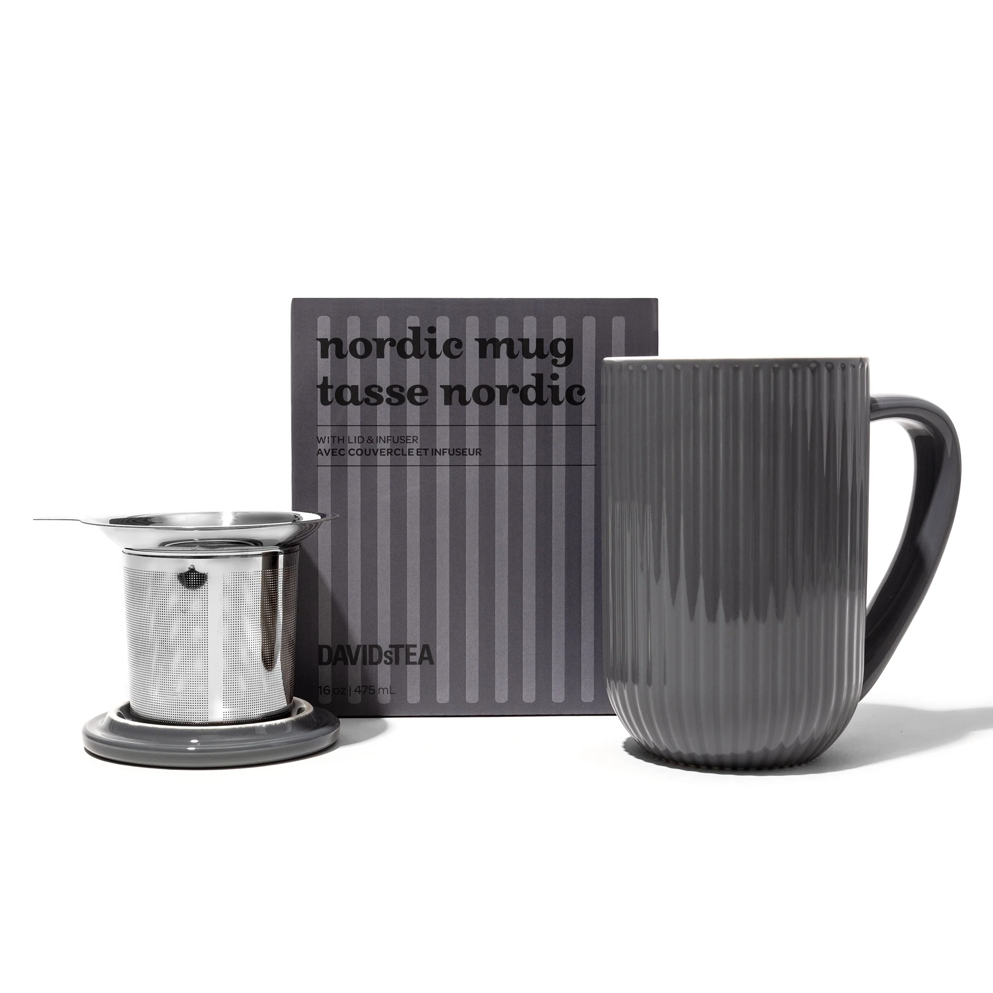 Sesame Grey Ribbed Nordic Mug